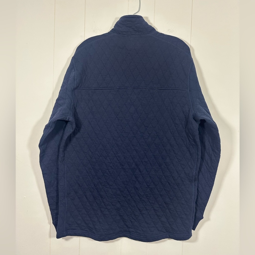 NWT J Crew Mens Sz L Quilted Half Zip Pullover Sweater Navy Mock Neck StyleBS321 - Picture 4 of 11
